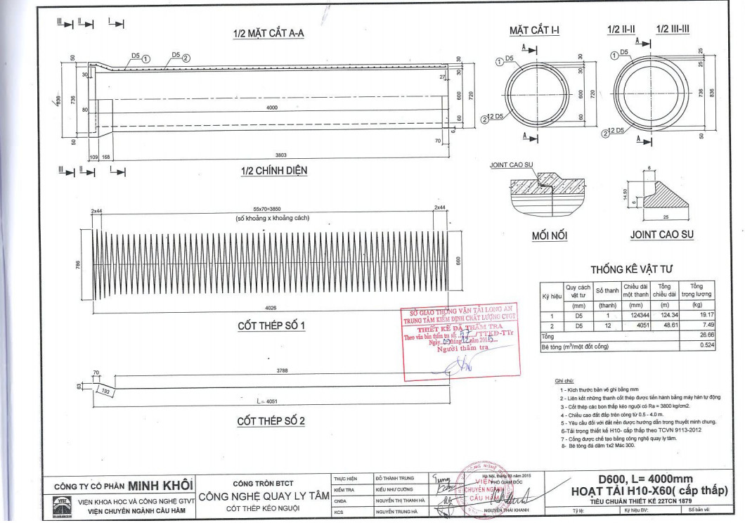 Bản vẽ cống ly tâm D600 Itaco