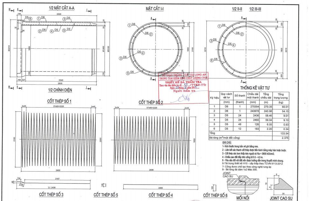 Bản vẽ cống rung ép D1800 tại Lộc Ninh Bình Phước