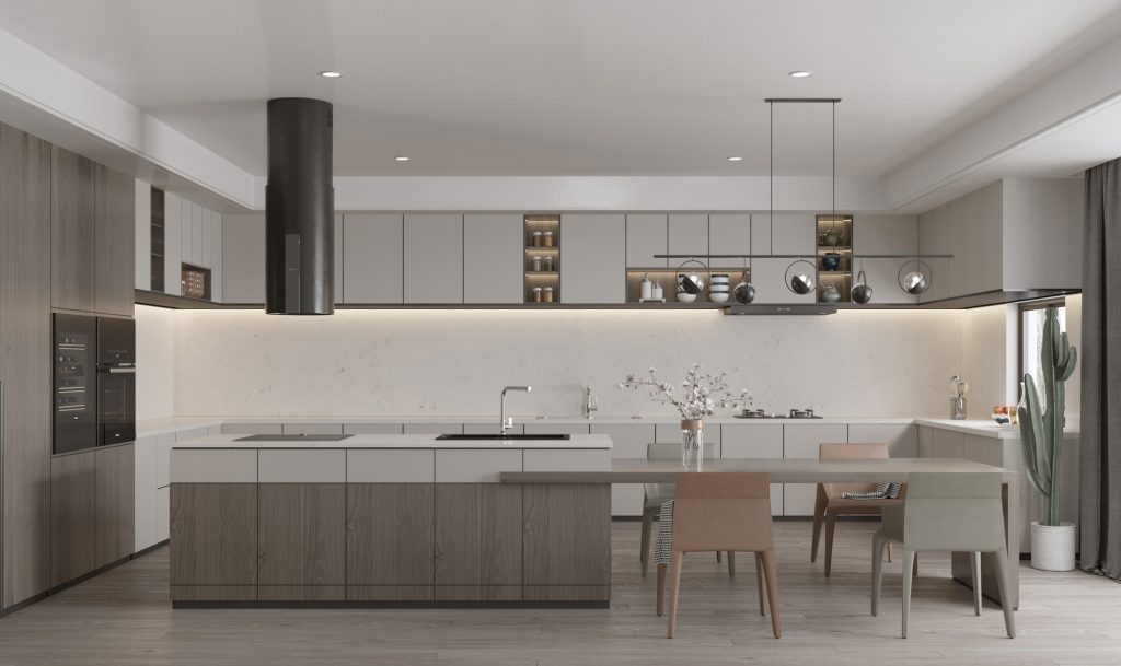 Bếp đẹp sang trọng tiện lợi cho gia đình