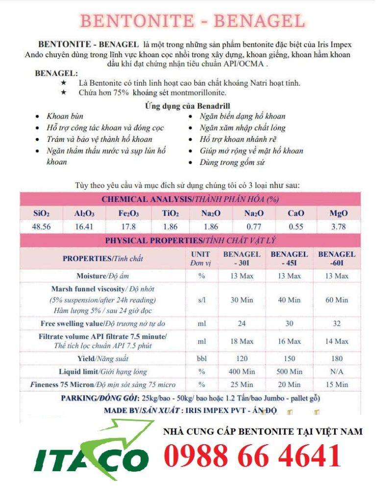 Mua Bentonite Ấn Độ Giá Rẻ Giao Hàng Tận Nơi tại Bình Dương, HCM, Đồng Nai, Long An